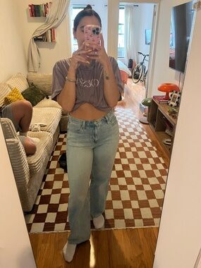 Uniqlo Light Blue Wide Leg Jeans - Women's